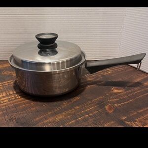 Amway Queen Cookware 8.5”x 4”Saucepan Stainless Steel Multi-Ply 18/8 USA W/ Lid